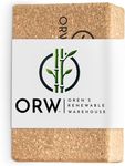 ORW OREN’S Natural Cork Yoga Block – 9”x6”x3”, 1.5 lbs – Heavyweight, Non-Slip, Eco-Friendly Support for Balance, Stretching, Pilates & Fitness – Dense Yoga Prop for All Levels