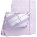 JETech Glitter Cover Case for iPad Air 11-Inch M4/M3/M2 (2026/2025/2024), iPad Air 5/4 (2022/2020 5th/4th) with Pencil Holder, Sparkly Cover for Kids and Girls, Shiny Clear Back Shell (Purple)