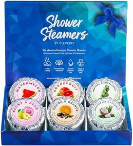 Cleverfy Shower Bombs Aromatherapy [6] Shower Steamers Gift Set With Essential Oils For Home Spa. Shower Melts a.k.a. Vaporizing Shower Tablets. In Shower Steamer Spa Gifts