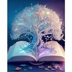 CLYCTIP DIY 5D Diamond Painting Kits for Adults, White Tree of Life Diamond Painting Art Kits for Home Wall Decor Gifts，30x40cm