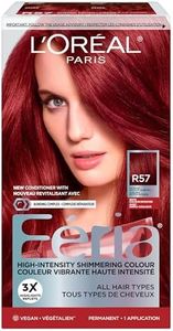 L'Oréal Paris Feria Multi-Faceted Shimmering Permanent Hair Color, R57 Intense Medium Auburn, Long Lasting Hair Dye with Bonding Complex Conditioner and Color Booster - 1 kit