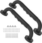 12 Inch Black Shower Grab Bar w/Anti Slip Rubber Grip, ZUEXT 2 Pack Stainless Steel Bathroom Grab Bar, Bathroom Balance Bar,Safety Handrail Support,Handicap Injury Elderly Senior Assist Bath Handle