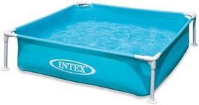 Intex 4 Foot x 12 Inch Miniature Durable Vinyl Outdoor Above Ground Frame Kiddie Swimming and Teaching Baby Pool for Ages 3 and Up, Blue