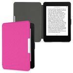 kwmobile Case Compatible with Amazon Kindle Paperwhite - Nylon Protective e-Reader Cover Folio Book Style Case - Pink