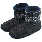 COFACE Slipper Boots Mens Wool Knitted Booties Slippers for Men Fleece Lining Slipper Socks Winter Warm House Boots Indoor Shoes UK Size 11