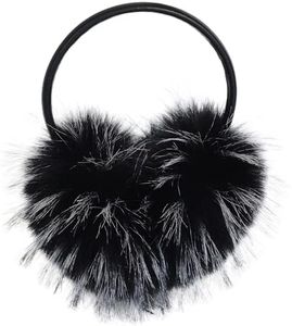 Dufnfn Women's Faux Fur Ear Muffs For Winter Women - Warm Faux Fur Fuzzy Ear Muffs Windproof Cold Weather Ear Warmers(black and white)