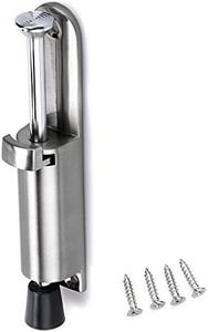 Sumnacon Kickdown Door Stop - Stainless Steel Easy Step Door Stopper, Spring Loaded Telescopic Step On/Off Door Stopper Rubber, Adjustable Heavy Duty Door Locks Holder Stop/Release by Foot, Silver