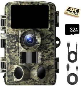 Trail Camera - 4K 48MP Game Camera with Night Vision, 0.05s Trigger Motion Activated Hunting Camera, IP66 Waterproof, 130°Wide-Angle with 46pcs No Glow Infrared Leds for Outdoor Wildlife Monitoring.