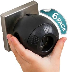 Door Knob Safety Cover for Toddlers (6 Pack) Hard-to-Remove Dual-Lock Door Handle Covers for Toddlers - Reusable Baby Proof Door Knob Locks - Installs Easily, No Tools Needed (Black)