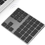 Foloda Bluetooth Number Pad: Wireless BT Numeric Keypad, Multi-Devices Rechargeable USB C Numpad, 34 Keys Financial Accounting Extensions Data Entry Keyboard for Laptop, PC, iMac, MacBook, Notebook