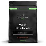 Protein Works - Vegan Mass Gainer | 100% Plant Based | High Calorie Protein Powder | Vegan Weight Gainer Blend | 16 Shakes | Chocolate Silk | 2kg