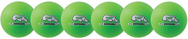 Champion Sports RXD6NGSET Rhino Skin Dodgeball, Set of 6, Neon Green, 6"