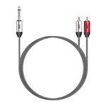 MX 6.35 mm P-38 MONO MALE TO 2 RCA MALE CABLE (MX-3997B 5M)(Black)