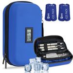 HIMDUZE 24h Insulin Cooler Travel Case TSA Approved Refrigerated Medicine Cooler for Travel w/Thermometer Temperature Display Diabetic Travel Case Bag w/2 Reusable Ice Packs for Daily Life Trip