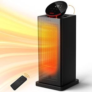 OMISOON Heater 2000W, ECO Electric Heater with 90°Oscillation, Thermostat, 24H Timer, Low Energy, LED Touch, Remote Control, 4 Modes, Overheating Protection, Auto Off, Fan Heater for home (QN12)