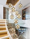 10 Glass Balls Staircase Chandelier