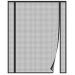 Risareyi Side Opening Magnetic Screen Door Fits Door Size 68 x 80 inch, Screen Size 70" x 82", Black Fiberglass Mesh Double Sliding Door Mosquito Screen Door Magnetic Closure to Keep Bugs Out