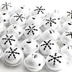 HERZWILD 24pcs silver Jingle Bells for Crafts 4cm metal Christmas Jingle Bells Craft Bells Ornament for Christmas Party Decorations Supplies