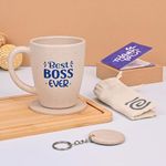 Eha Earth- Friendly Best Boss Ever Mugs for Coffee | Gift Items for Boss | Birthday Gift for Men | Gifts for Sister | Set of 1 | 300 ml | Coffee Mug | Made with Rice Husk| Sand Castle