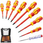 BILITOOLS Insulated Screwdriver Set, 1000V Electrical Screwdriver Insulated VDE Tools for Electrician Magnetic Phillips Slotted Pozidriv Tips