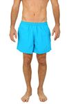 UZZI Men's Marti Shorts Swim Trunks Quick Dry Active, Neon Blue, XX-Large