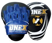 ONEX Boxing Focus Pads Punching Mitts Punch Curved Pads Strike MMA Kickboxing equipments Hook & Jab Karate Muay Thai Taekwondo Training Punch Gloves Pad (Blue/Black)