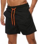 Qckarobe Men's Swim Trunks Quick Dry Beach Shorts with Pockets and Mesh Lining, Swimming Board Shorts Bathing Suits for Men (XL, Black)