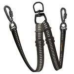 SMARTUS Dual Reflective Dog Leash Tangle Free - Heavy Duty Double Handle Dog Walking Training Leash for (2) Two Large, Medium, Small Dog