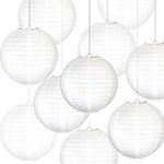 APSAMBR- 10 inch White Paper Lanterns (Pack of 5) - Great Chinese/Japanese Home, Party & Wedding Decorations