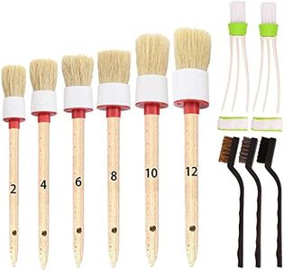 Rainbow-AU 11 Pieces Car Cleaner Brush SetIncluding Natural Boar Hair Detail Brush (Set of 6) Auto Detailing Brush Set for Cleaning Weels Interior Exterior Leather and 2 pcs Automotive Air Conditione