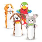 Melissa & Doug Playful Pets Hand Puppets - The Original (Set of 4 - Rabbit, Parrot, Kitten, and Puppy, Soft Plush, Great Gift for Girls and Boys - Kids Toy Best for 2, 3, 4, 5 and 6 Year Olds)