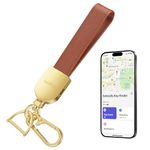 ExtreLife Smart Keychain, Works with Apple Find My, Leather Car Key Chain for Men and Women, Key Finder, Brown