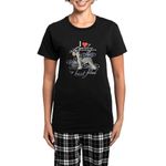 CafePress Miniature Schnauzer Women's Dark Pajamas Womens Novelty Cotton Pyjama Set, Comfortable PJ Sleepwear