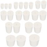 Tnisesm 29Pcs White 000#-7# Solid Rubber Stoppers 10 Assorted Sizes