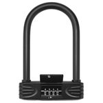 KENRONE Heavy Duty U Lock, 4 Digit Combination Password Bicycle Lock with U-Lock Shackle, Waterproof, No Key, Bike U Lock for Home, School, Travel