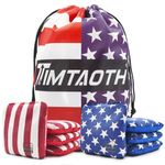 Timtaoth Dual Sided Corn Hole Bags Professional Cornhole Bags Set of 8 Regulation Size Weight Pro Corn Hole Bean Bags Slick and Stick,Stars & Stripes