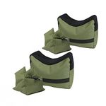 Twod Outdoor Shooting Rest Bags Target Sports Shooting Bench Rest Front & Rear Support SandBag Stand Holders for Gun Rifle Shooting Hunting Photography - Unfilled 2pcs（Army Green）