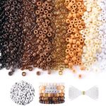 Funtopia Bracelet Making Kit, 1200Pcs Pony Beads and 100Pcs Letter Beads for Making Jewellery, 6x9mm Big Hair Beads for Braids, DIY Crafts Gifts for Families and Friends (Brown, Black, White)