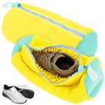 2Pcs Shoe Washing Machine Bag, Shoe Cleaning Bag with Zipper Hook Shoe Laundry Bag Reusable Lightweight Portable, Shoe Washing Bag Shoe Cleaner Kit for Sneakers Canvas Tennis Running Shoes