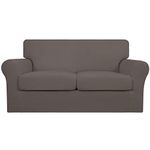 Easy-Going 3 Pieces Couch Covers for 2 Cushion Couch Stretch Loveseat Slipcover Proof Fitted Furniture Protector Spandex Sofa Loveseat Cover Washable Furniture Protector for Pets, Kids (Medium, Taupe)