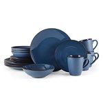 Pfaltzgraff 5281779 Pierce 16-Piece Dinnerware Set, Stoneware, Blue