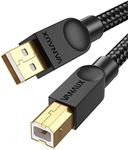 VANAUX Printer Cable USB A to B High-Speed Printer Cord Compatible with Printer,Scanner,Fax Machine,Laptop,Computer,Microphone,Midi Keyboard and More-Black (20feet/6m)