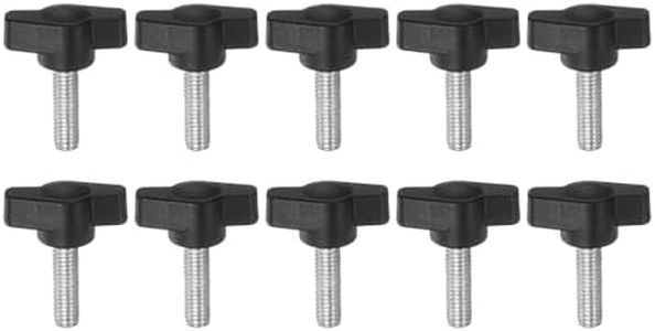 HARFINGTON 10pcs Tee Wing Knobs Thumb Screws M6 x 20mm Standard Male Thread Plastic T/Z Knobs Adjustable Handles Hand Clamping Knobs Grip Thumbscrew, Black