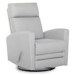 Dream On Me Chatham Basic Glider in Grey, Ergonomic Recliner with 360 Swivel, Tool-Free Assembly, Easy to Clean