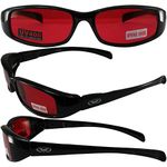 Global Vision NEW ATTITUDES - Stylish Sunglasses - RED Lenses, GLOSS Black Frame, Black, ADULT