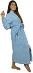 Topline Selections Bamboo Terry Turkish Bathrobe Unisex (Men/Women) Made in Turkey (Small/Medium, Blue)