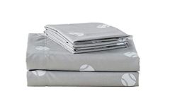 Chezmoi Collection 3-Piece Kids/Teens Sports Sheet Set - Soft Microfiber Gray White Baseball, Twin Size