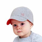 Keepersheep Baby Reversible Baseball Cap Infant Sun Hat, Shell Embroidery Cotton (Gray-New Size, 3-6 Months)