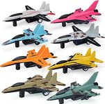 Tcvents 8 Pack Airplane Toys for 3 4 5 6 Year Old Boys, Pull Back Plane Toys for 2 Year Olds, Aeroplane Toys Fighter Jet Toys Army Airplane Toys for Toddlers Kids Party Favors Gifts