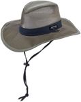 Panama Jack Mesh Crown Safari Sun Hat, 3" Brim, Adjustable Chin Cord, UPF (SPF) 50+ Sun Protection (Fossil, X-Large)